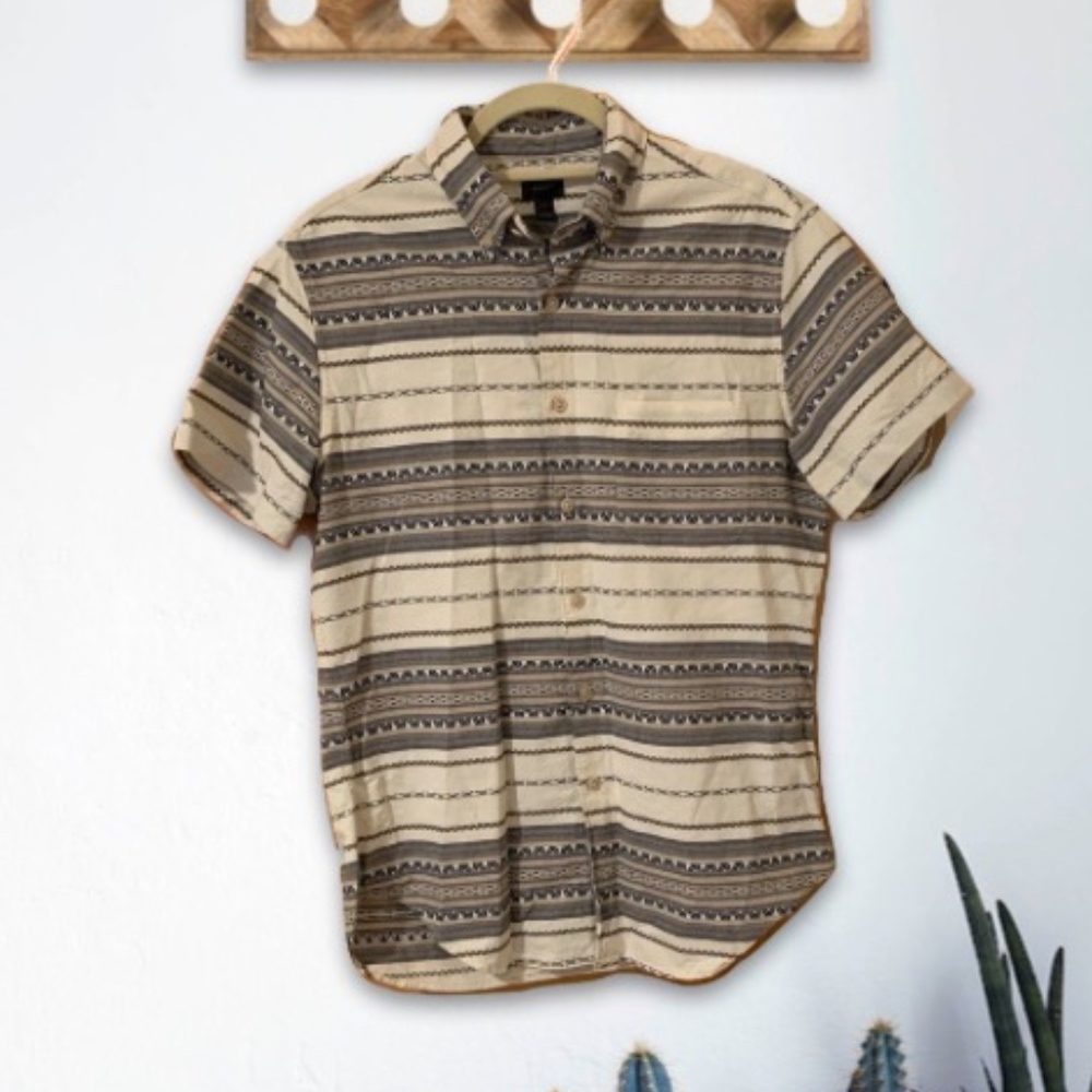 J.Crew Woven Cotton Short-Sleeve Button Do…